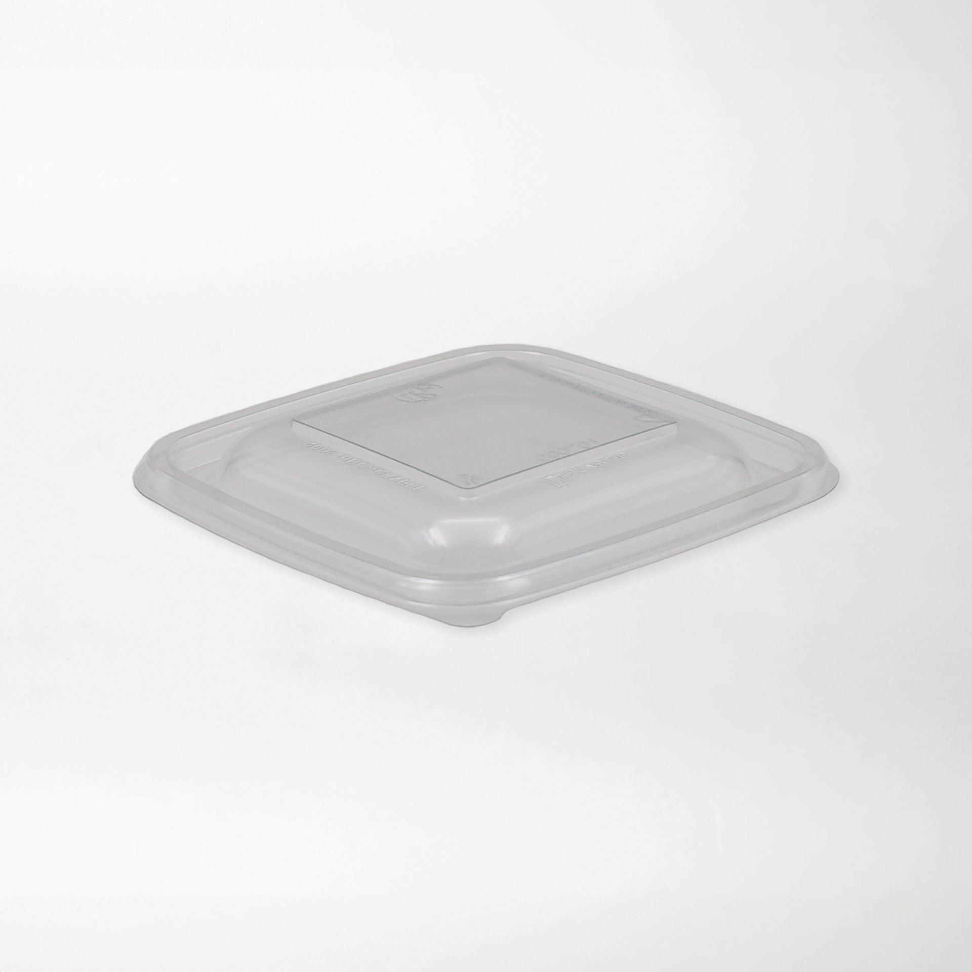 Dishy Neliskanttisen rasian kansi läpinäkyvä 250-500ml rPET (125x125mm) - Kuatro