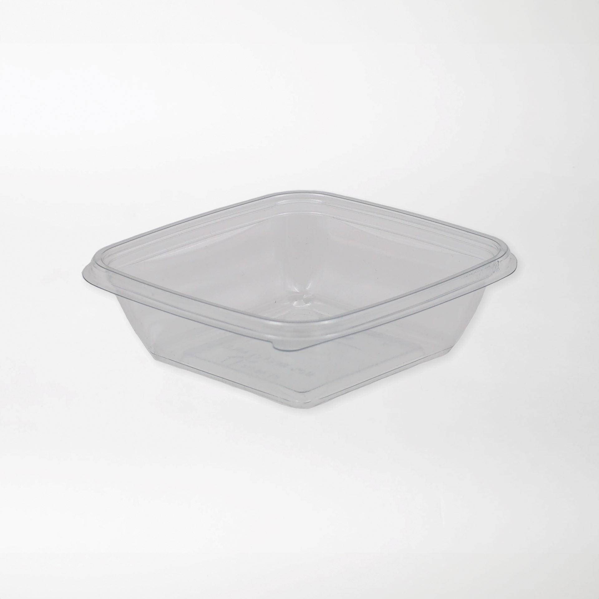 Dishy neliskanttisen rasian pohja läpinäkyvä 250ml rPET (125x125x38mm) - Kuatro