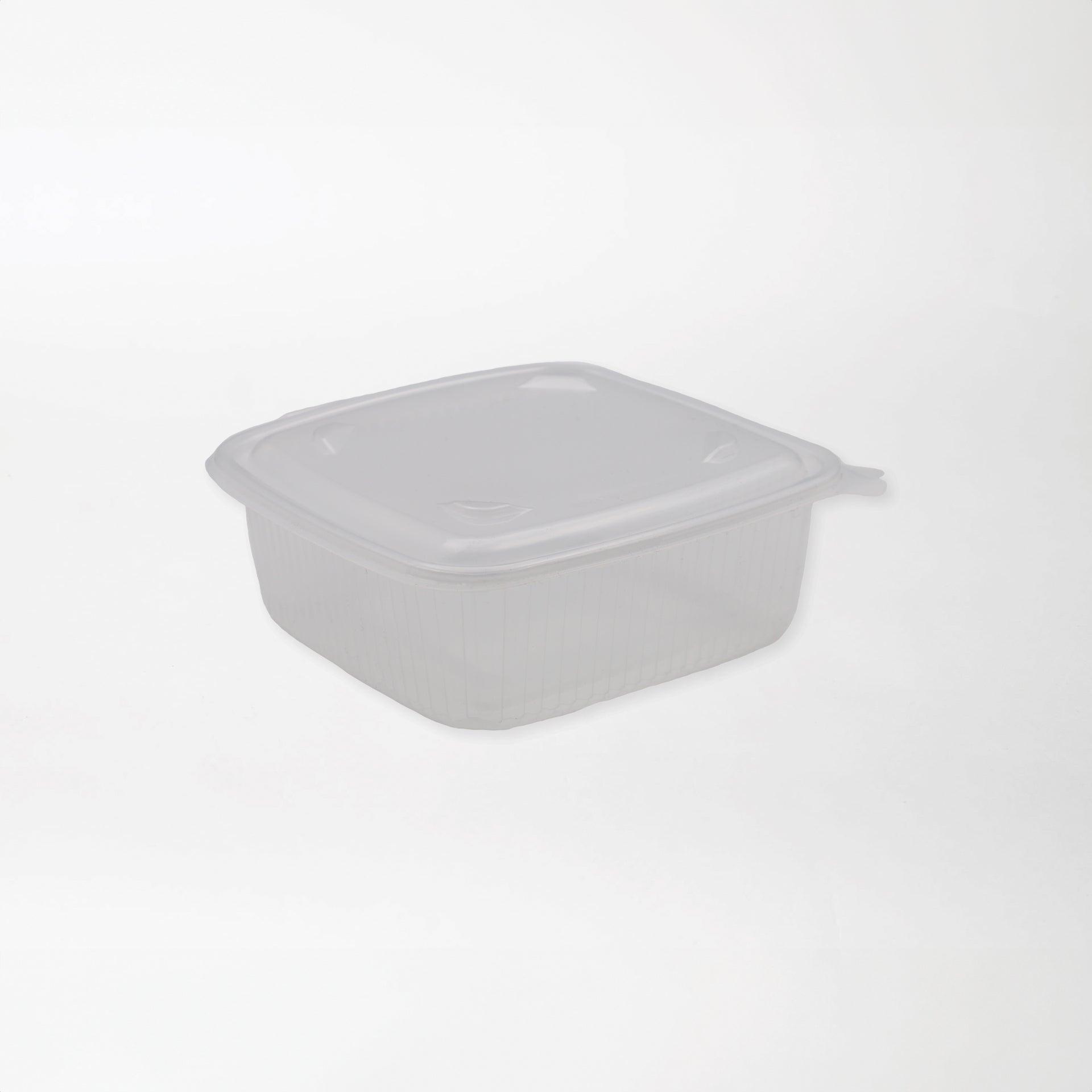 Hotty neliskanttinen saranakansirasia läpinäkyvä 1200ml PP-muovi - Kuatro