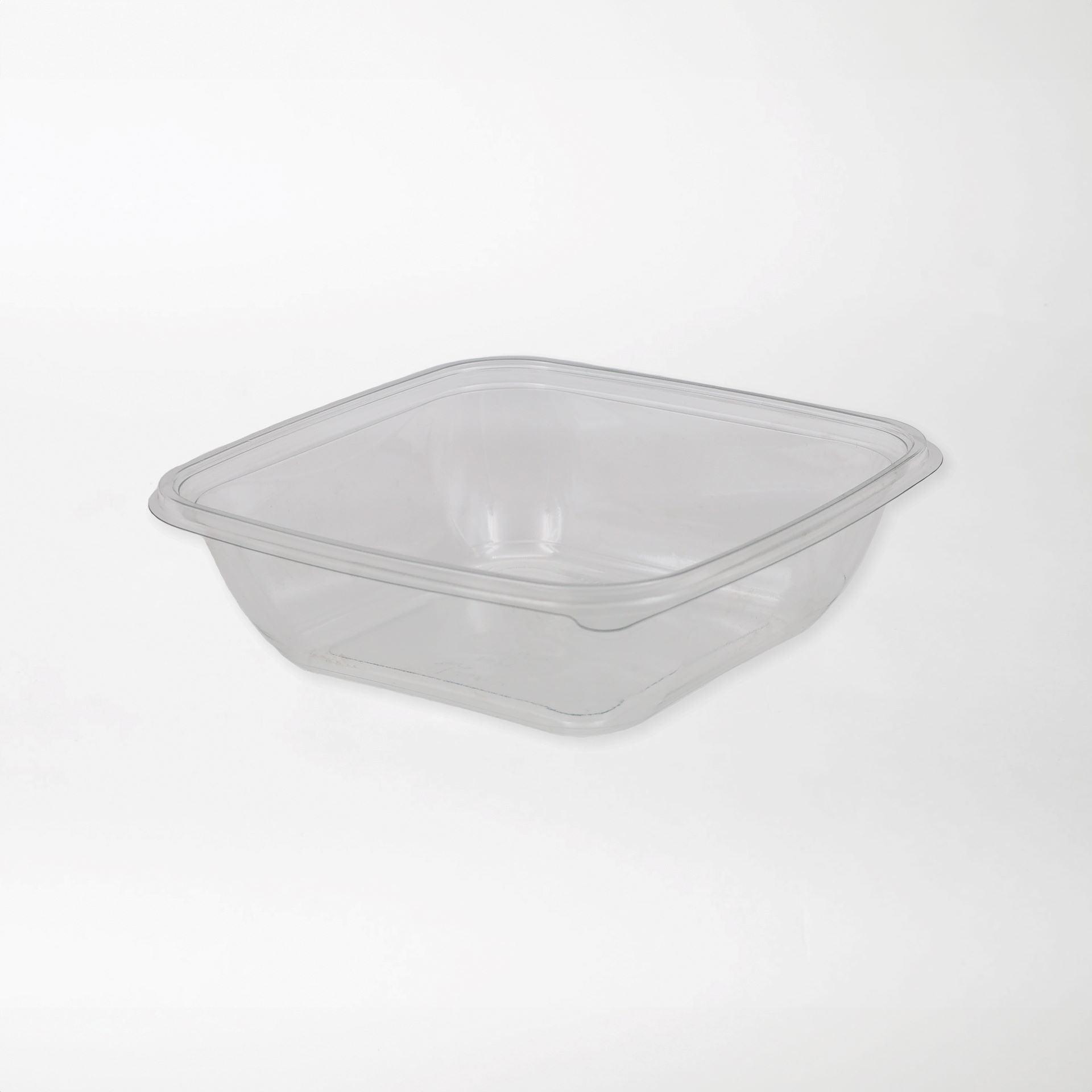 Neliskanttisen rasian pohja läpinäkyvä 1000ml rPET (190x190x56mm) - Kuatro