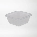 Neliskanttisen rasian pohja läpinäkyvä 375ml rPET (125x125x52mm) - Kuatro